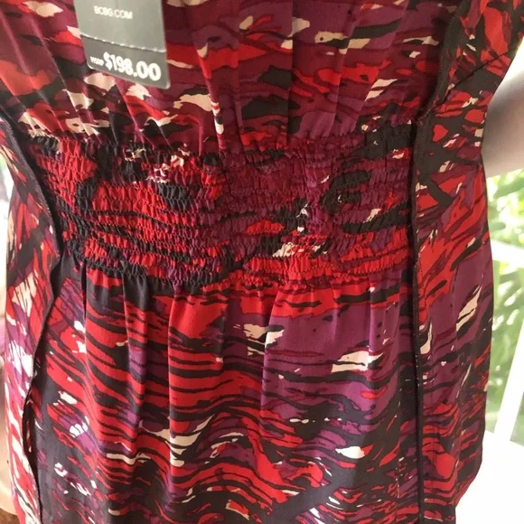 BCBG Sexy sleeveless blouse red and black women’s top size small - Picture 5 of 8